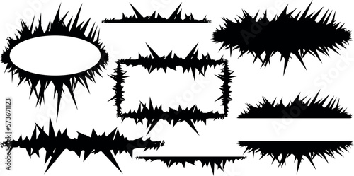 frame, label with sharp corners, gothic style