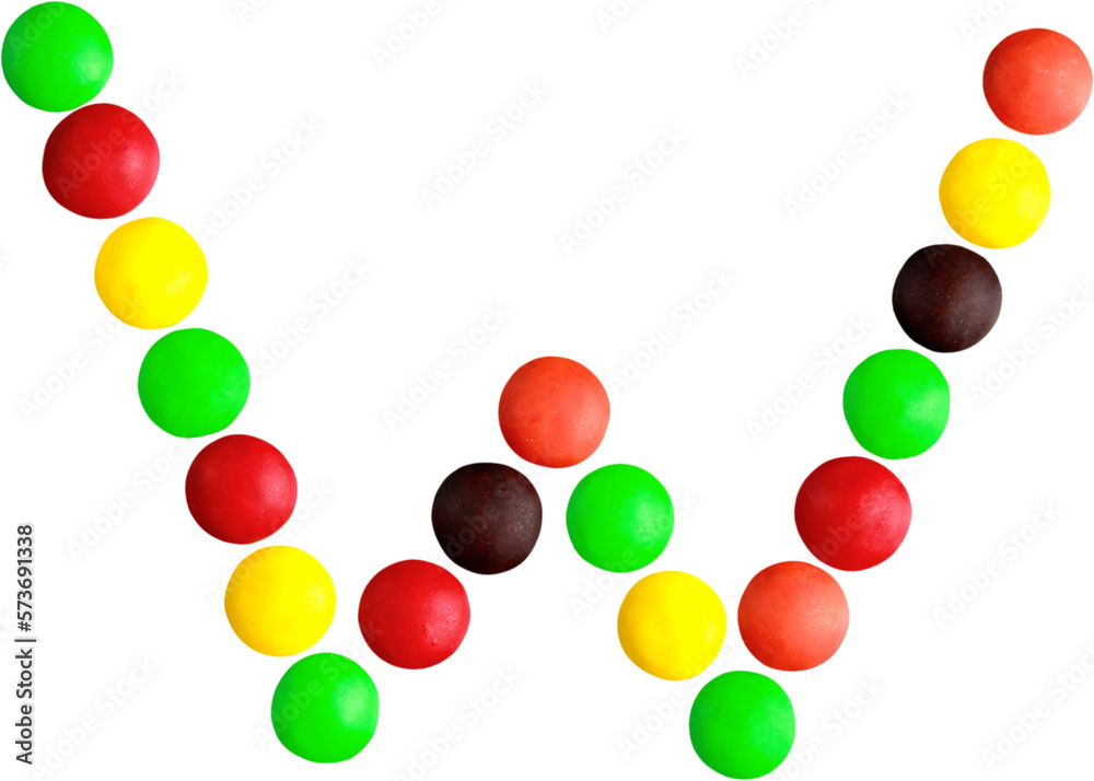 Multicolored candy spelling out the letter Multicolored candy spelling out the letter