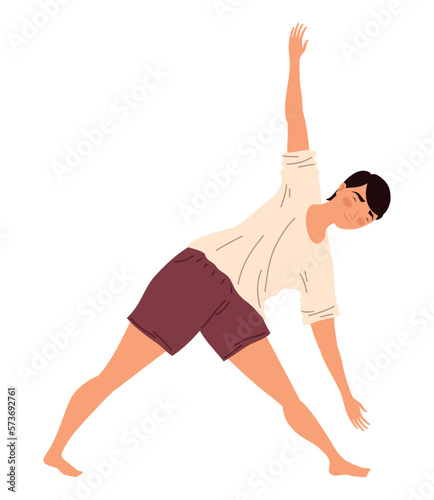 young man practicing yoga