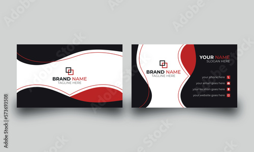 professional organic business card design, clean layout vector illustration.