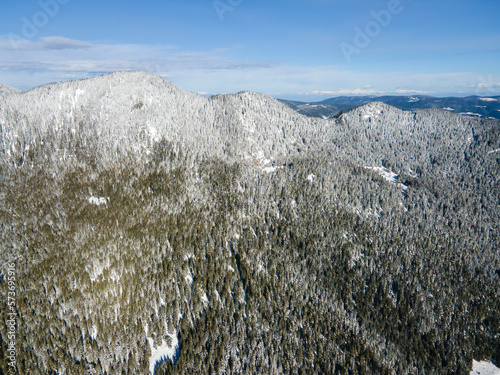 Aerial view of Rhodope Mountains near Persenk peak, Bulgaria photo