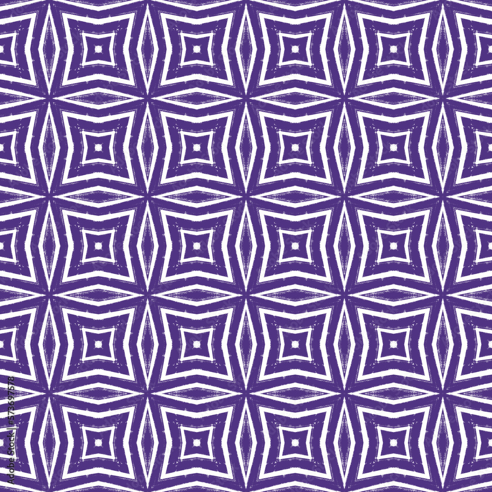 Medallion seamless pattern. Purple symmetrical