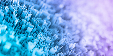 Papier peint photo Pourpre Infinite maze mega city: technology and development concepts, original 3d rendering  © tostphoto