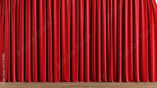 Red velvet theater curtains in motion. Opening curtains with luma matte.
