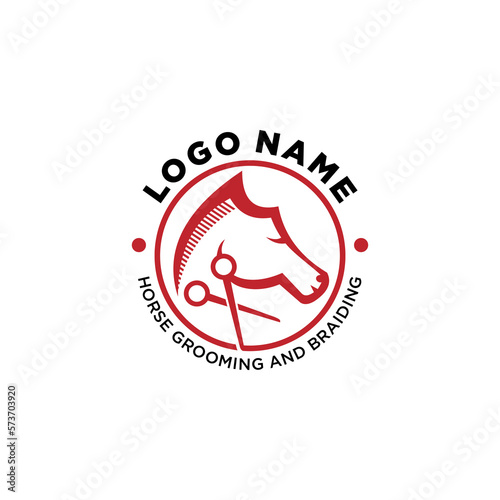 Icon Horse Grooming And Braiding Logo Design