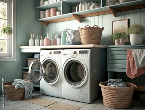 A Well Lit Laundry Room | Generative AI