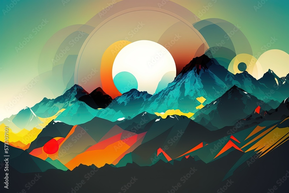 Inspiration for Earth Day from the rising sun over a mountain range in the fall. Generative AI