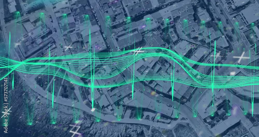 Animation of cityscape and connections Animation of cityscape and connections