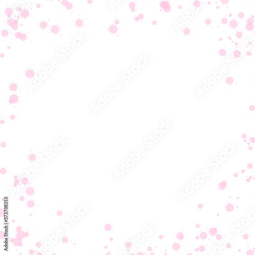 pink paint splatter border, square frame of watercolor splatter overlay. pink and romantic for valentine's day