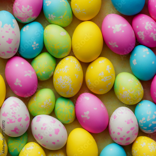 Colorfull Easter Eggs. Generative AI