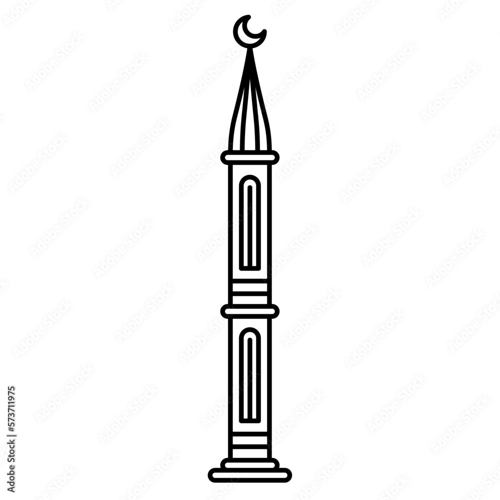 muslim mosque tower monochrome