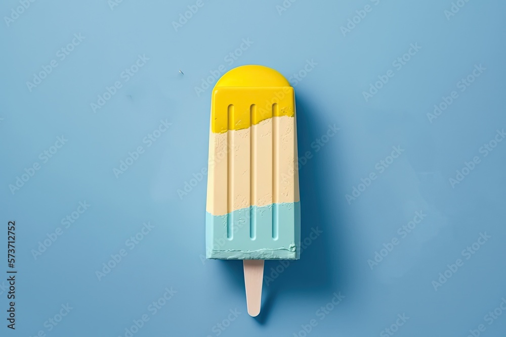 Colorful Ice Cream Popsicle Treat on a Colorful Background (Generated with AI)