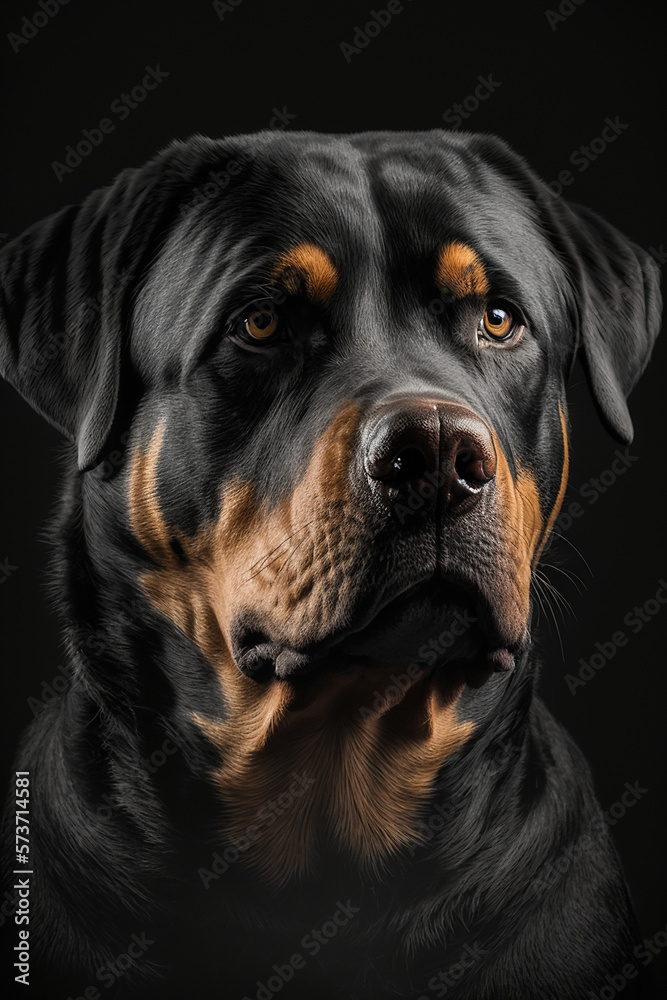 portrait of a rottweiler, Generative AI portrait of a rottweiler, Generative AI