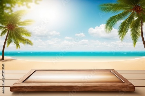 Empty Wooden Table Display ...