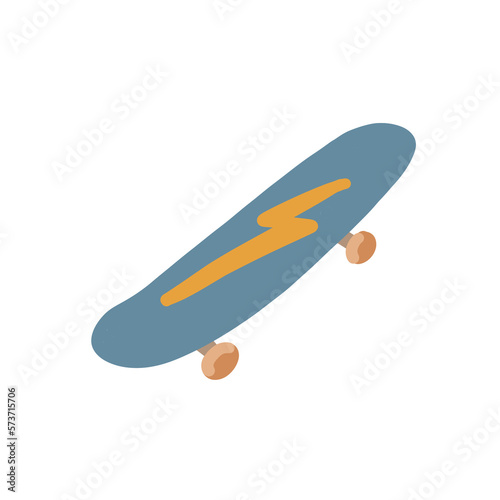 hand draw skateboard doodle illustration, isolated on white background 