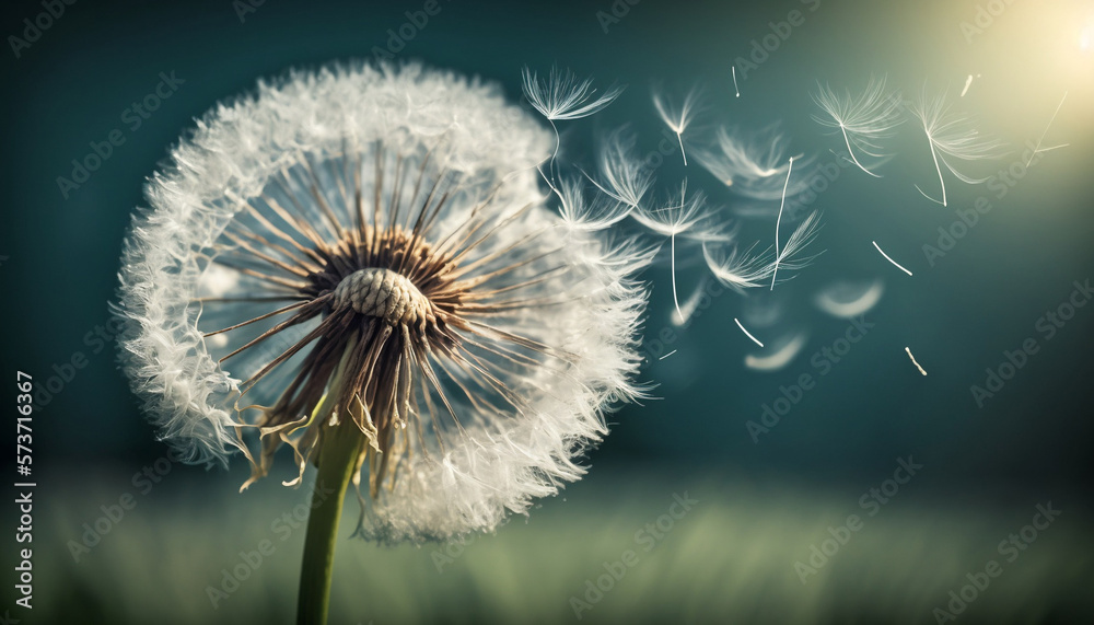 dandelion blowing in the wind generative ai