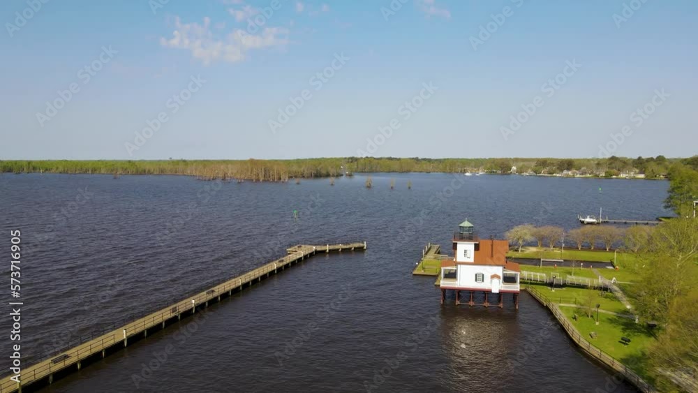 Aerial Flyover of the Roanoke River in Edenton, North Carolina Aerial Flyover of the Roanoke River in Edenton, North Carolina