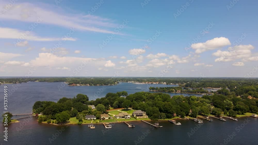 Aerial Flyover View of Beautiful Lake Norman in North Carolina Aerial Flyover View of Beautiful Lake Norman in North Carolina