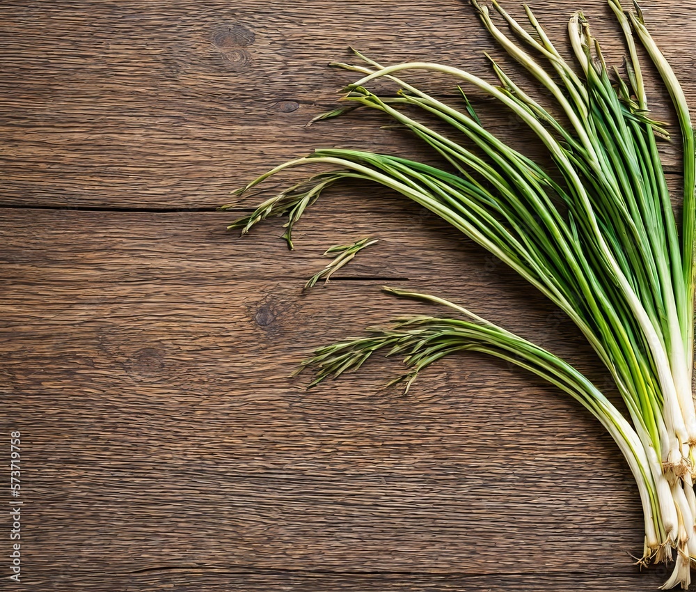fresh green onion on wooden background fresh green onion on wooden background