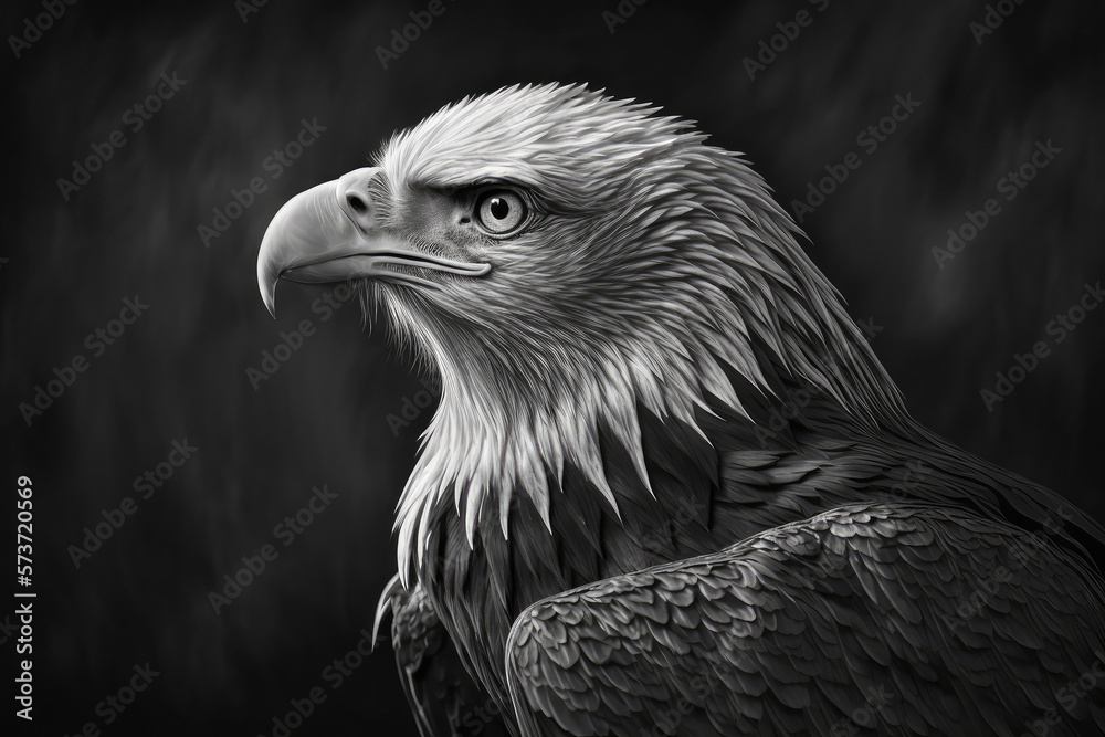 portrait of an eagle looking to the left side of screen made with generative ai portrait of an eagle looking to the left side of screen made with generative ai