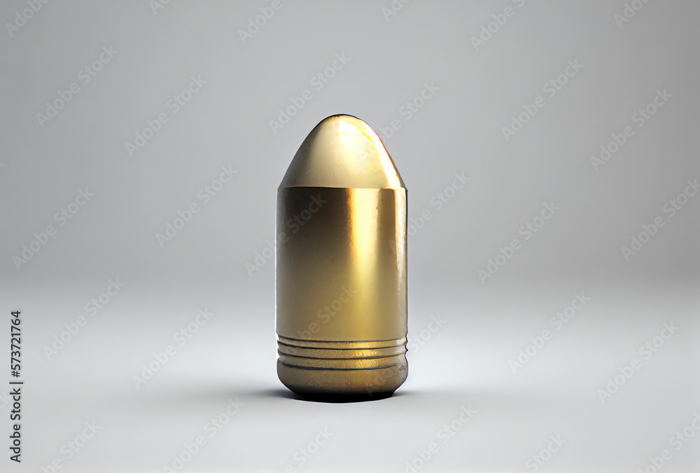 brass bullet shell isolated on white, generative ai brass bullet shell isolated on white, generative ai