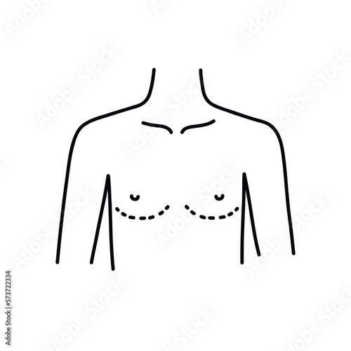 mastectomy doodle icon, vector color line illustration photo