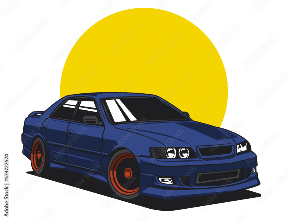 isolated 90s car modificaion concept with vector file illustration