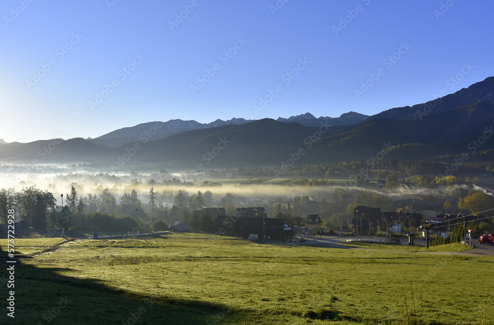 Obraz premium Tatry, góry, Zakopane, panorama, TPN, Park, poranek, lato,