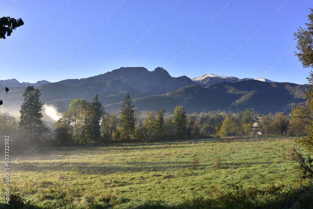 Obraz premium Tatry, góry, Zakopane, panorama, TPN, Park, poranek, lato,