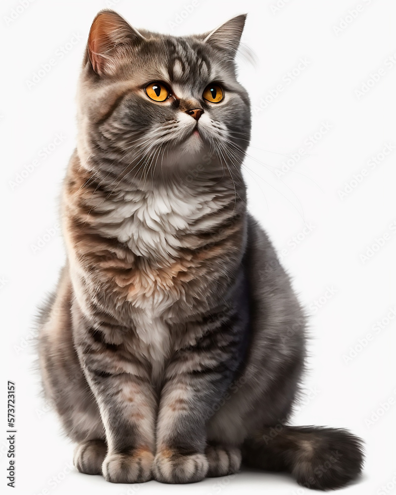 Obraz premium cat looking up, AI