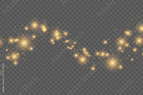 Glow light effect. Vector illustration. Christmas flash. dust
