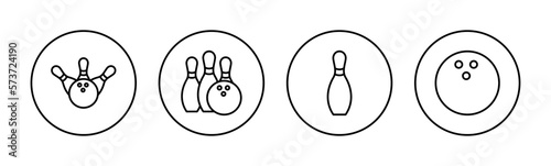 Bowling icon vector for web and mobile app. bowling ball and pin sign and symbol.