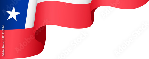 Chile flag wave isolated on png or transparent background