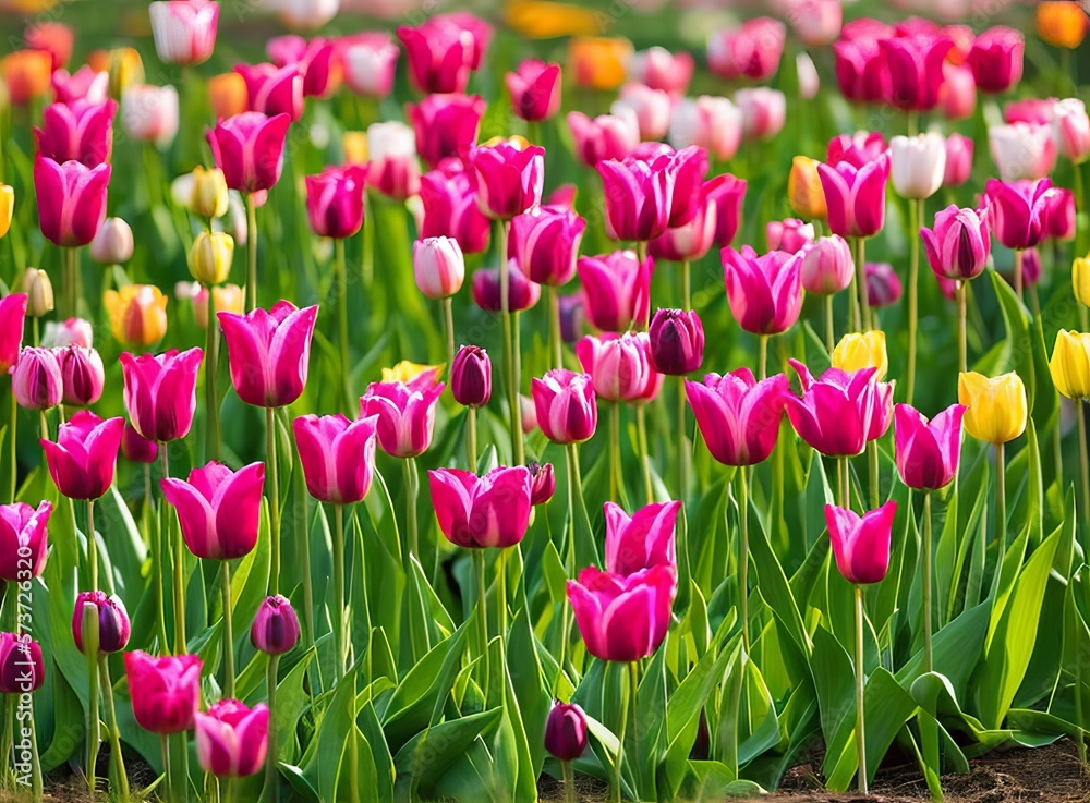 beautiful tulips in the garden