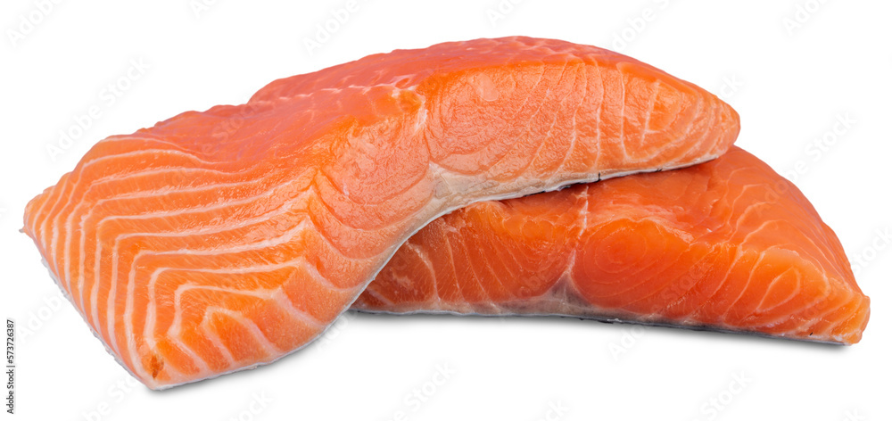 Raw salmon fillets - isolated image Raw salmon fillets - isolated image