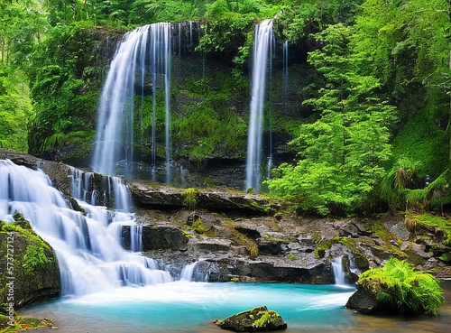beautiful waterfall in the forest