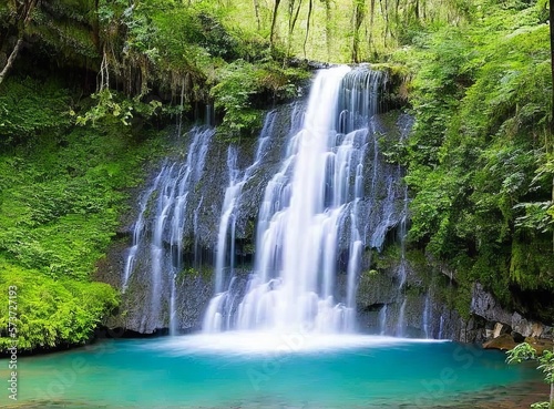 beautiful waterfall in the forest © ozun