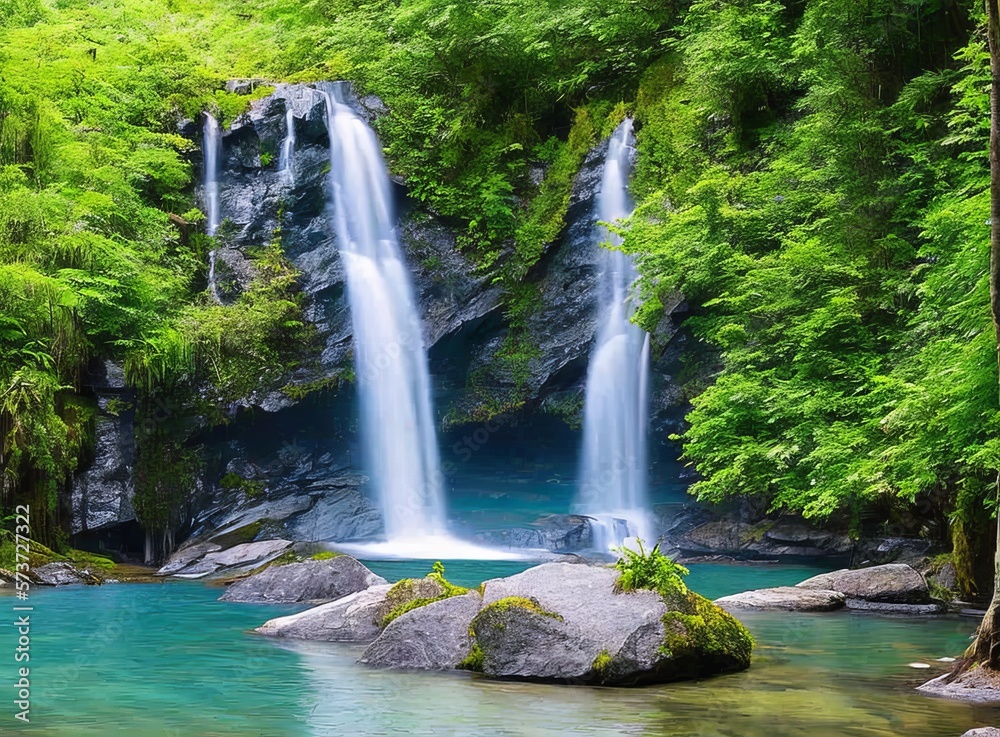 beautiful waterfall in the forest beautiful waterfall in the forest