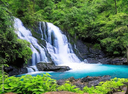 beautiful waterfall in the forest