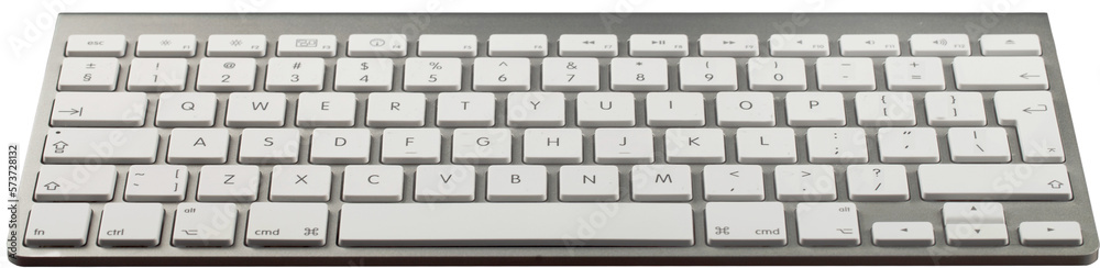 White classic computer Keyboard with button
