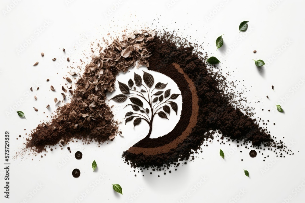 Illustrazione Stock Utilize spent coffee grounds as a nutrient rich