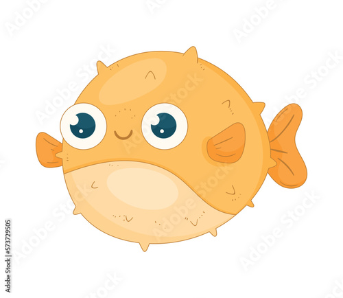 yellow blowfish swiming