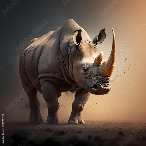 Rhinoceros isolated white