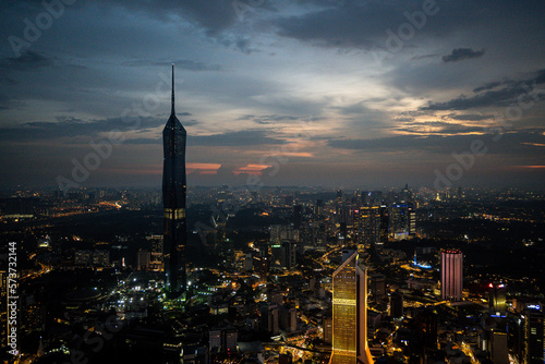 evenign city view with skay scrapers in Kuala Lumpur, Malaysia © Yoshi