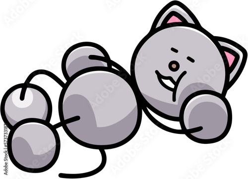 だらけるにゃんまるのイラスト　猫