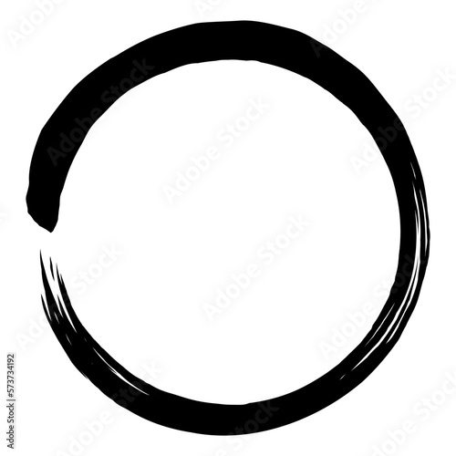 Zen Japanese Enso Circle Brush Paint Vector Logo Icon Illustration