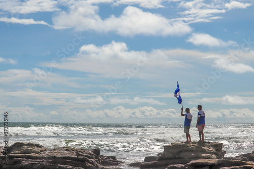 Waving the Nicaragua Flag