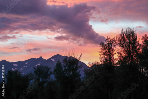 sunset in the mountains