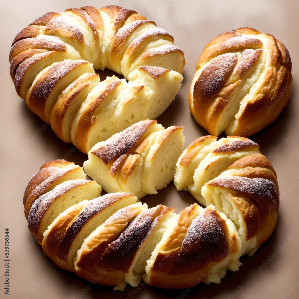 Closeup of french pastry croissant delicious and highly detailed food