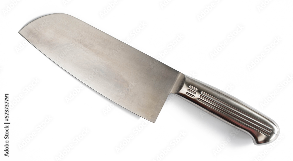 Stainless steel kitchen knife isolated on white background. Quality stainless steel blade imported from German provides long-lasting sharpness.. Stainless steel kitchen knife isolated on white background. Quality stainless steel blade imported from German provides long-lasting sharpness..